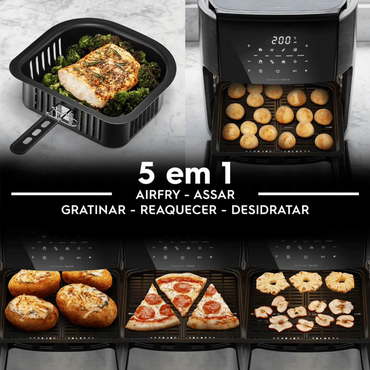 Fritadeira Elétrica Sem Óleo AirFryer 12L Electrolux Experience por Rita Lobo Grafite 220V