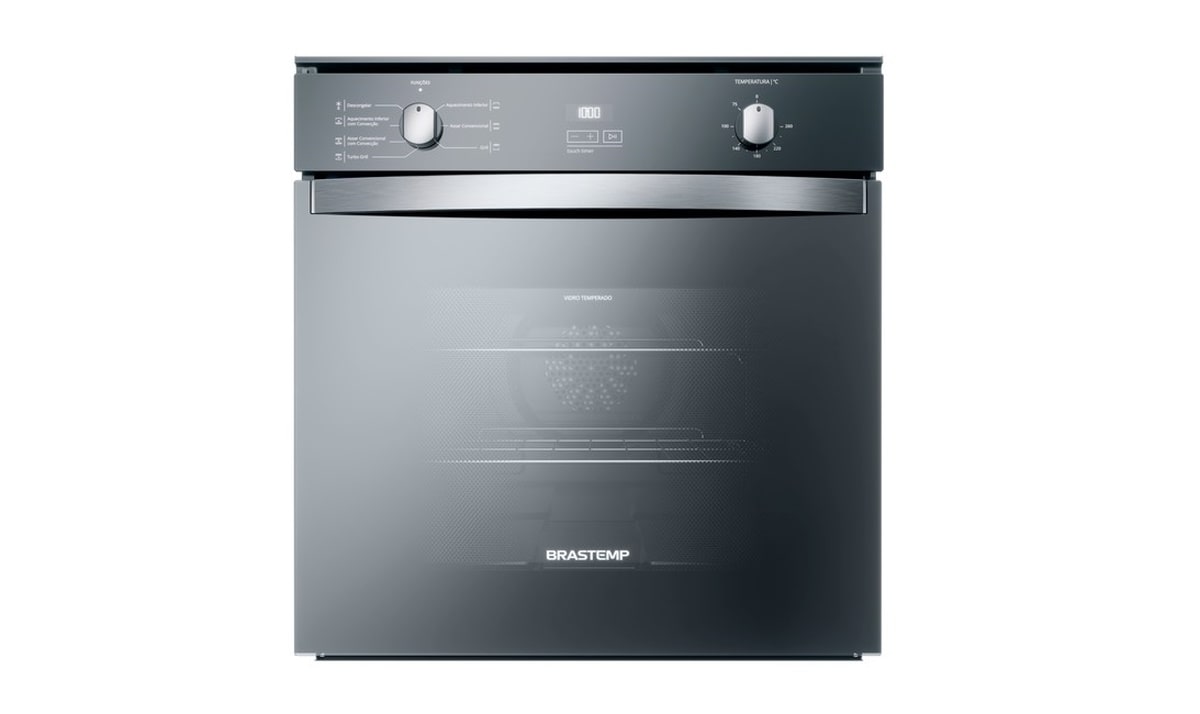 Kit Brastemp de Embutir Forno Elétrico 84L Inox Espelhado+Micro-ondas 32L Preto 220V