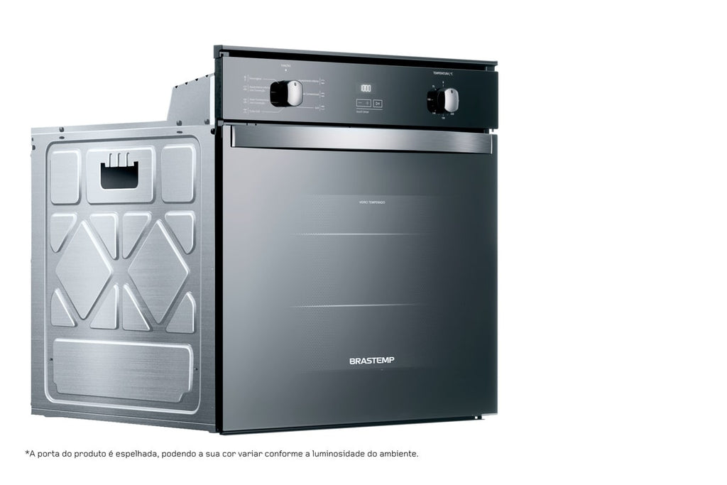 Kit Brastemp de Embutir Forno Elétrico 84L Inox Espelhado+Micro-ondas 32L Preto 220V