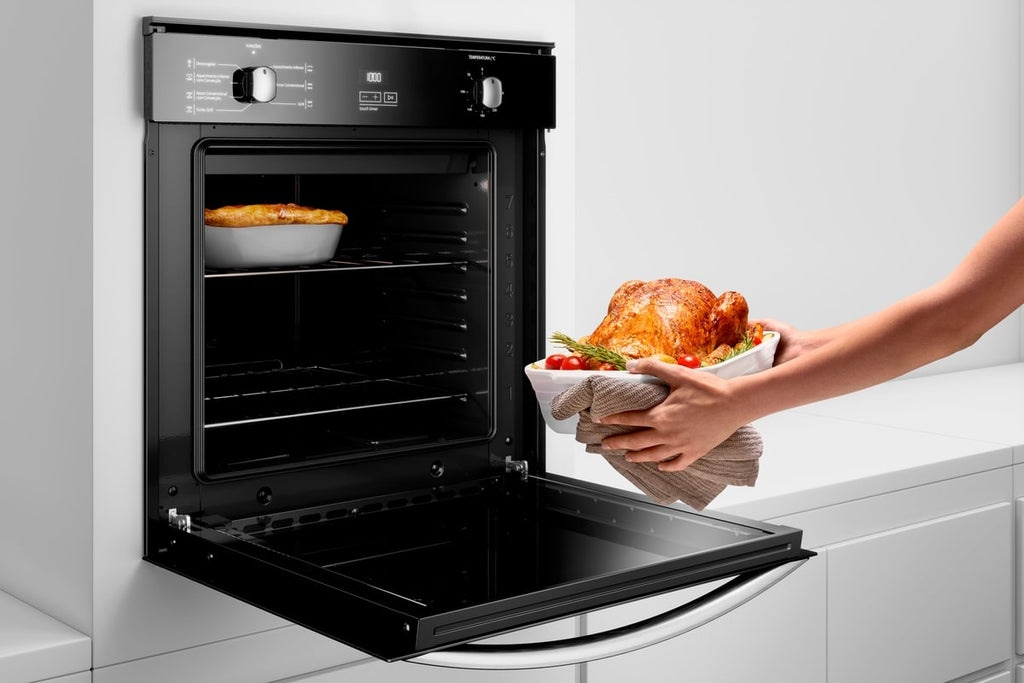 Kit Brastemp de Embutir Forno Elétrico 84L Inox Espelhado+Micro-ondas 32L Preto 220V