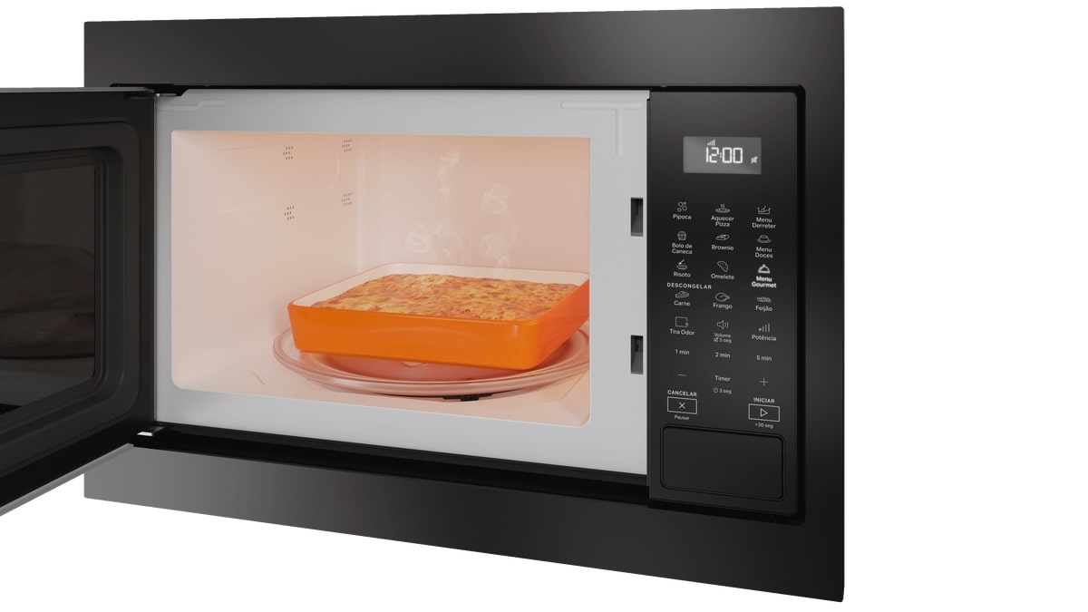 Kit Brastemp de Embutir Forno Elétrico 84L Inox Espelhado+Micro-ondas 32L Preto 220V