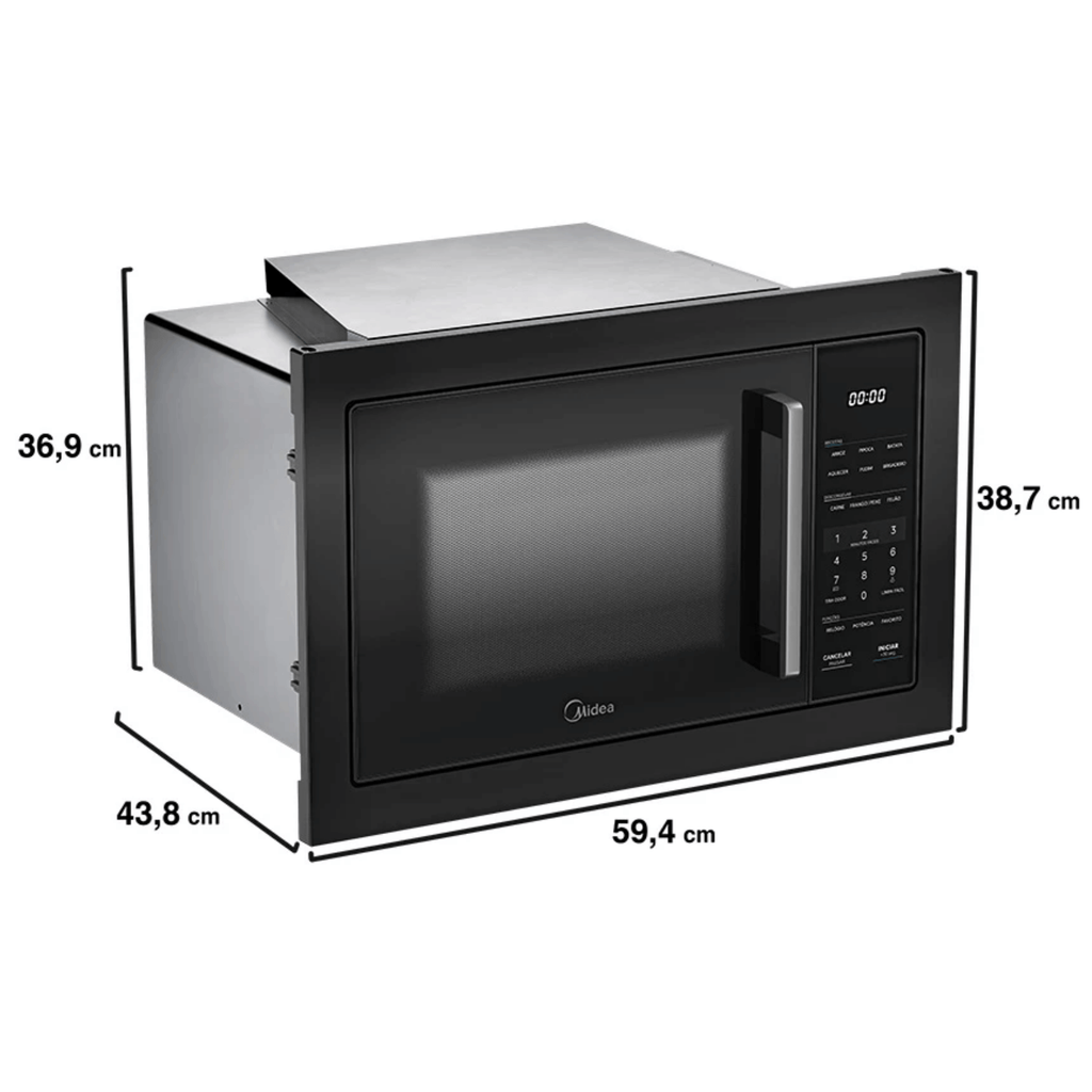 Kit Midea de Embutir Forno Elétrico 80L TSD80P2 + Micro-ondas 35L MGB35M2 Preto 220V