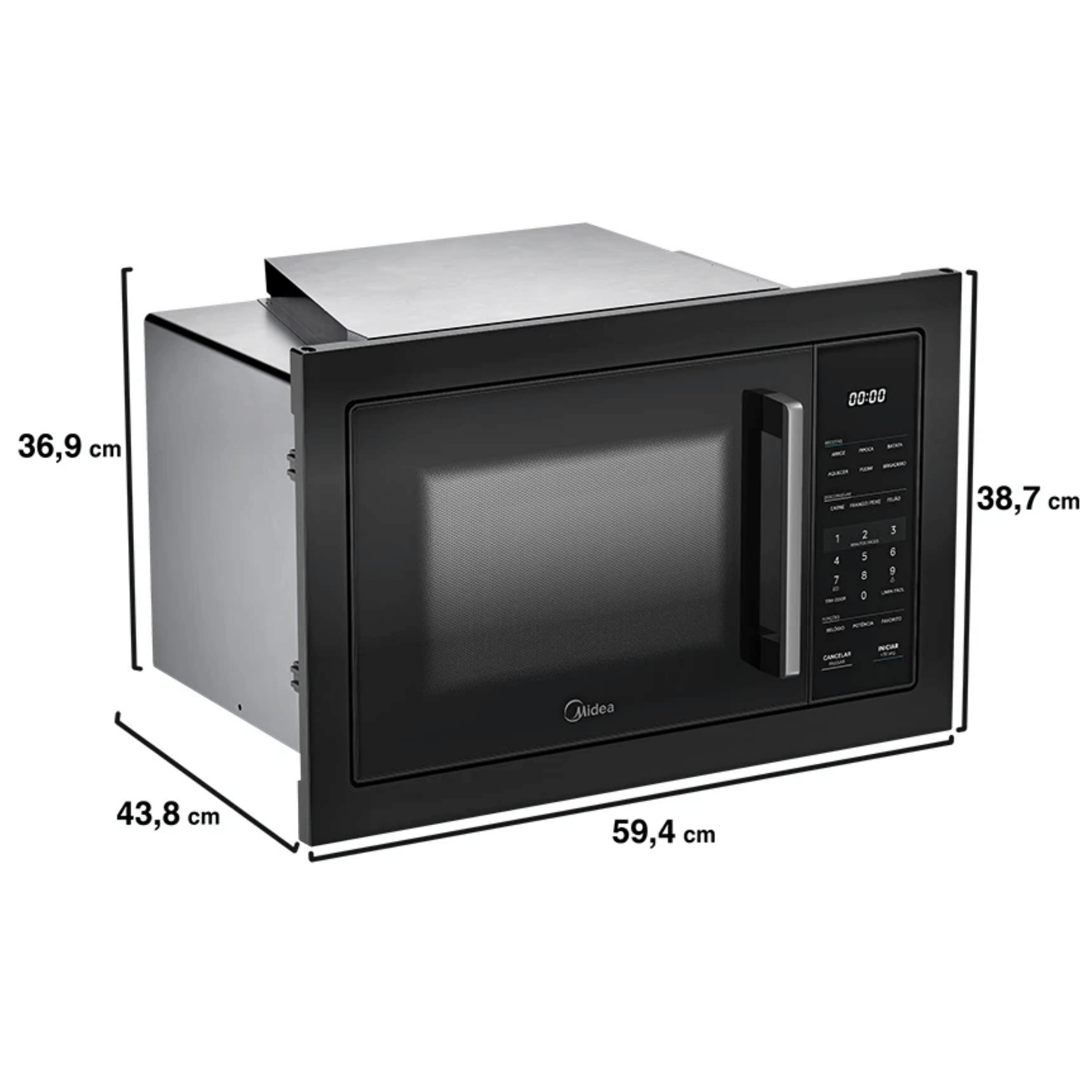 Kit Midea de Embutir Forno Elétrico 80L TSD80P2 + Micro-ondas 35L MGB35M2 Preto 220V