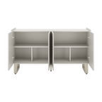 Balcão Buffet Arcadia Província 137cm 4 Portas Off White e Champanhe