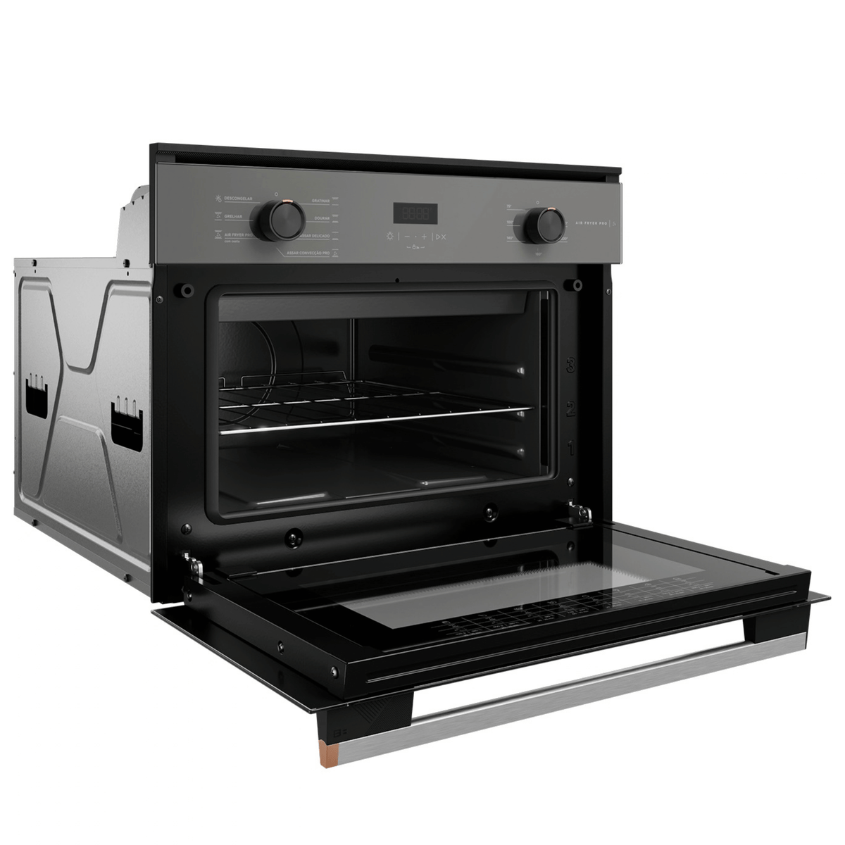 Kit Brastemp de Embutir Forno Elétrico 47L+Micro-ondas 32L Cinza e Preto 220V