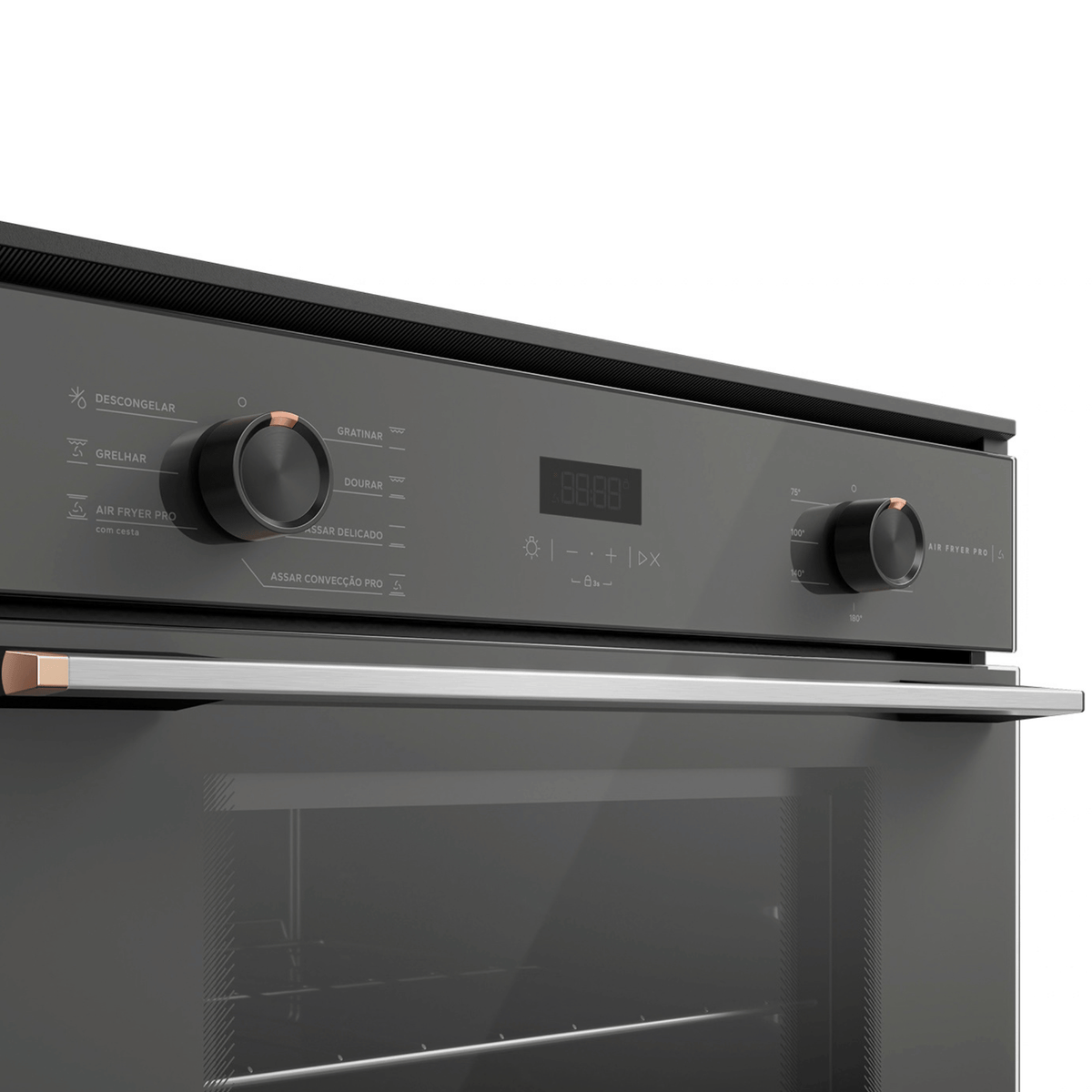 Kit Brastemp de Embutir Forno Elétrico 47L+Micro-ondas 32L Cinza e Preto 220V