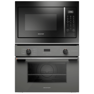Kit Brastemp de Embutir Forno Elétrico 47L+Micro-ondas 32L Cinza e Preto 220V
