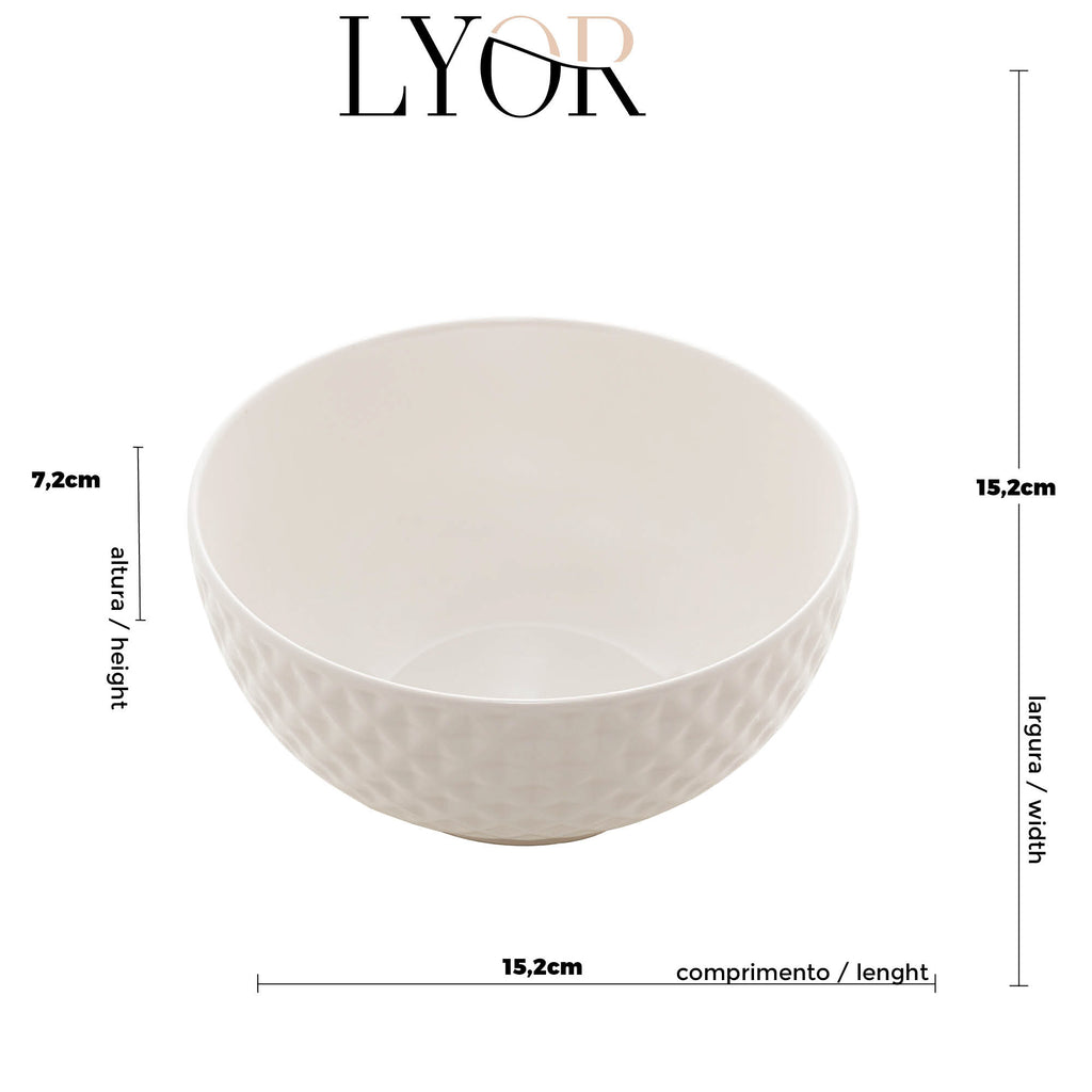 Bowl de Porcelana New Bone Diamond Coliseu Branco