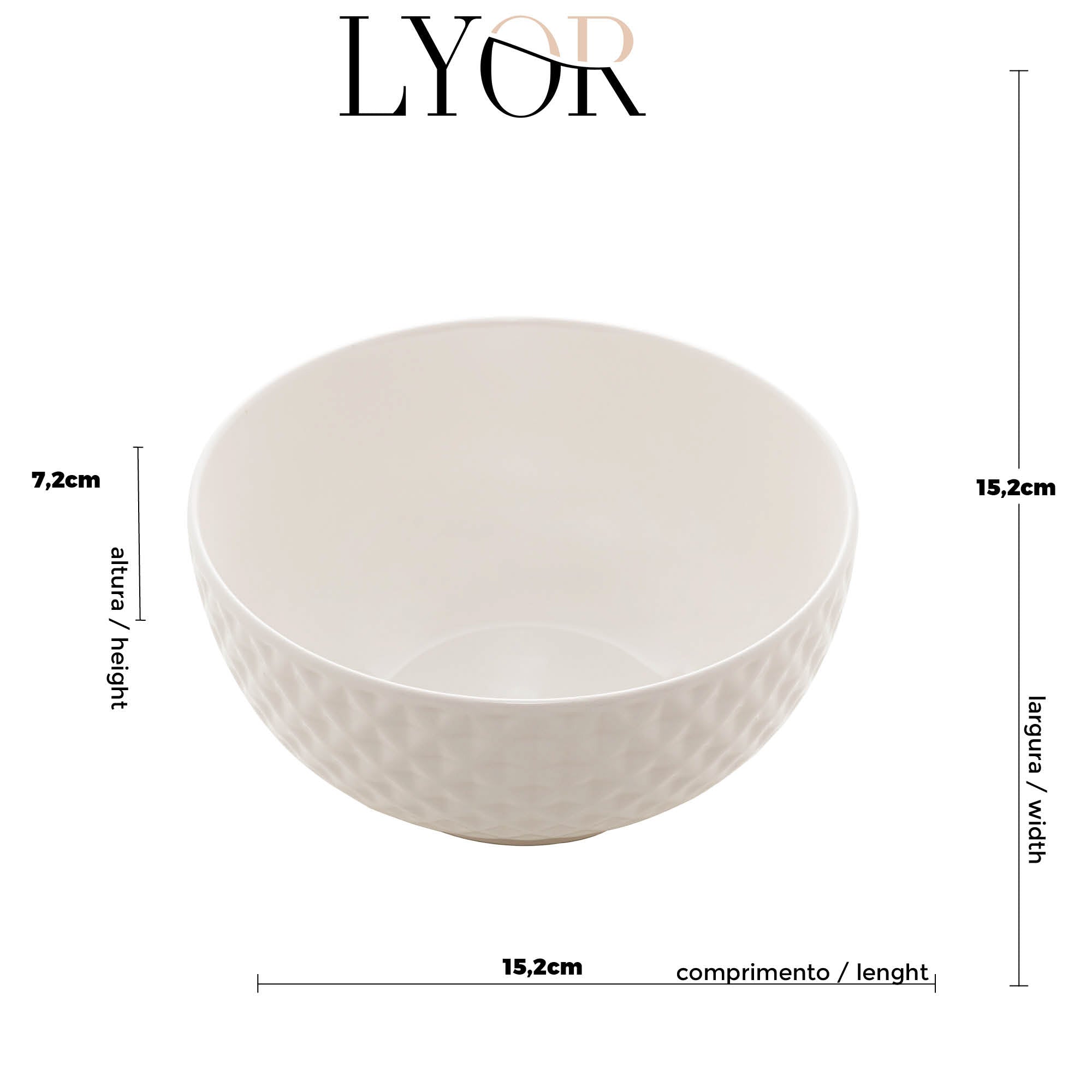 Bowl de Porcelana New Bone Diamond Coliseu Branco