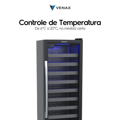 Adega Venax 50 Garrafas Piubella 1 Porta 13703 Preto 220V
