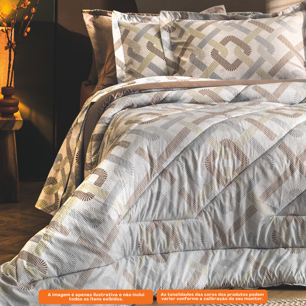 Edredom Solteiro Altenburg Toque Acetinado 170x240cm Vichy