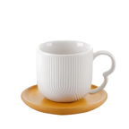 Jogo de 4 Xicaras De Café Porcelana Etilux  Oásis Com Pires Bambu 90ml