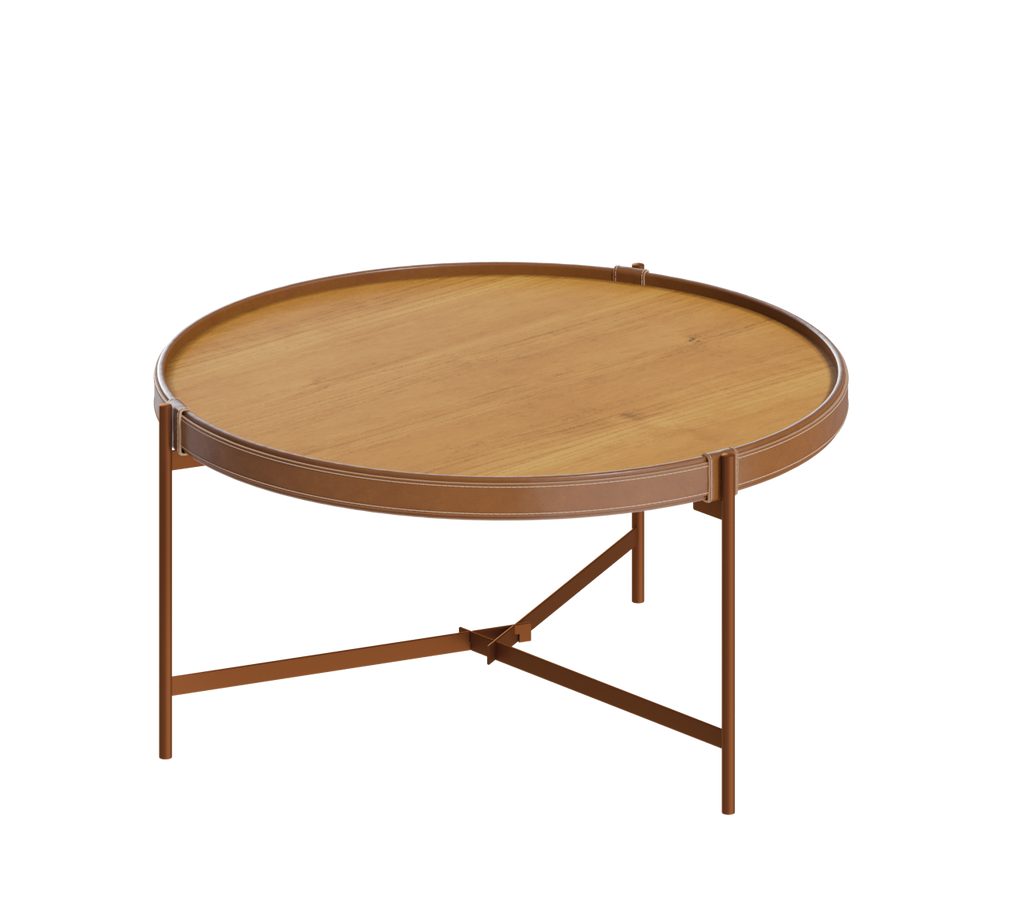 Mesa de Centro Aqua Imcal 57cm Nature e Cobre