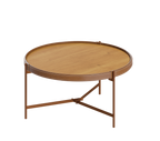 Mesa de Centro Aqua Imcal 57cm Nature e Cobre