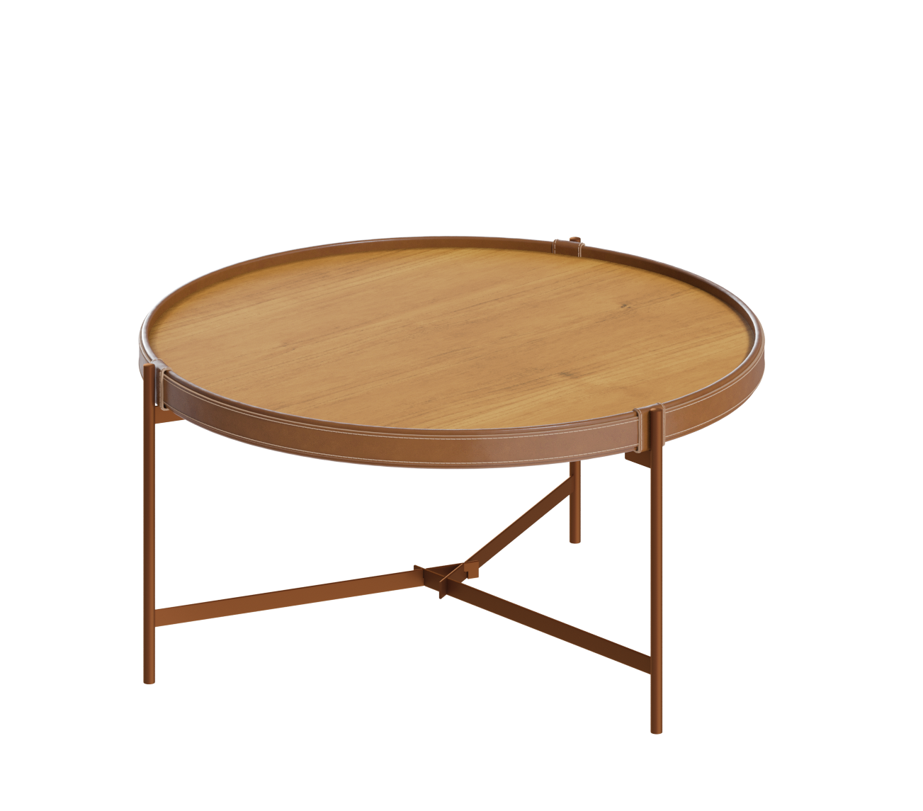Mesa de Centro Aqua Imcal 57cm Nature e Cobre