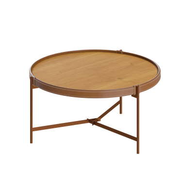 Mesa de Centro Aqua Imcal 57cm Nature e Cobre