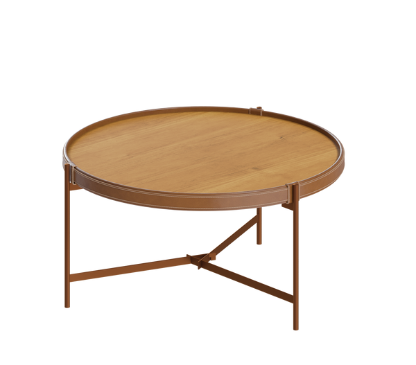 Mesa de Centro Aqua Imcal 57cm Nature e Cobre