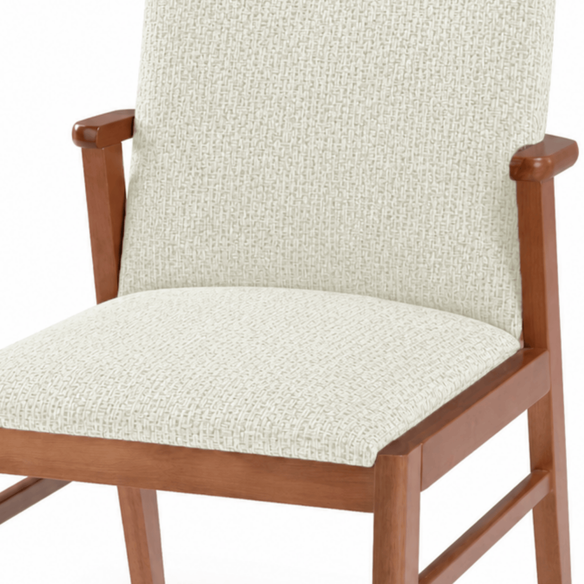 Cadeira Betina Artsoli Castanho Claro Linho Off White