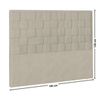 Cabeceira Prisma Perfan 195x12cm Quadrados Linho Creme