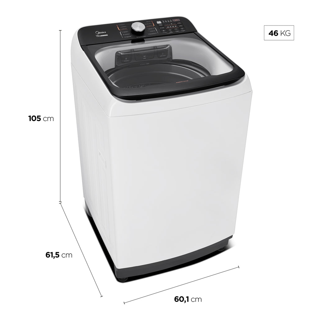 Lavadora de Roupas Midea 15KG Wave Agitador Branco 220V