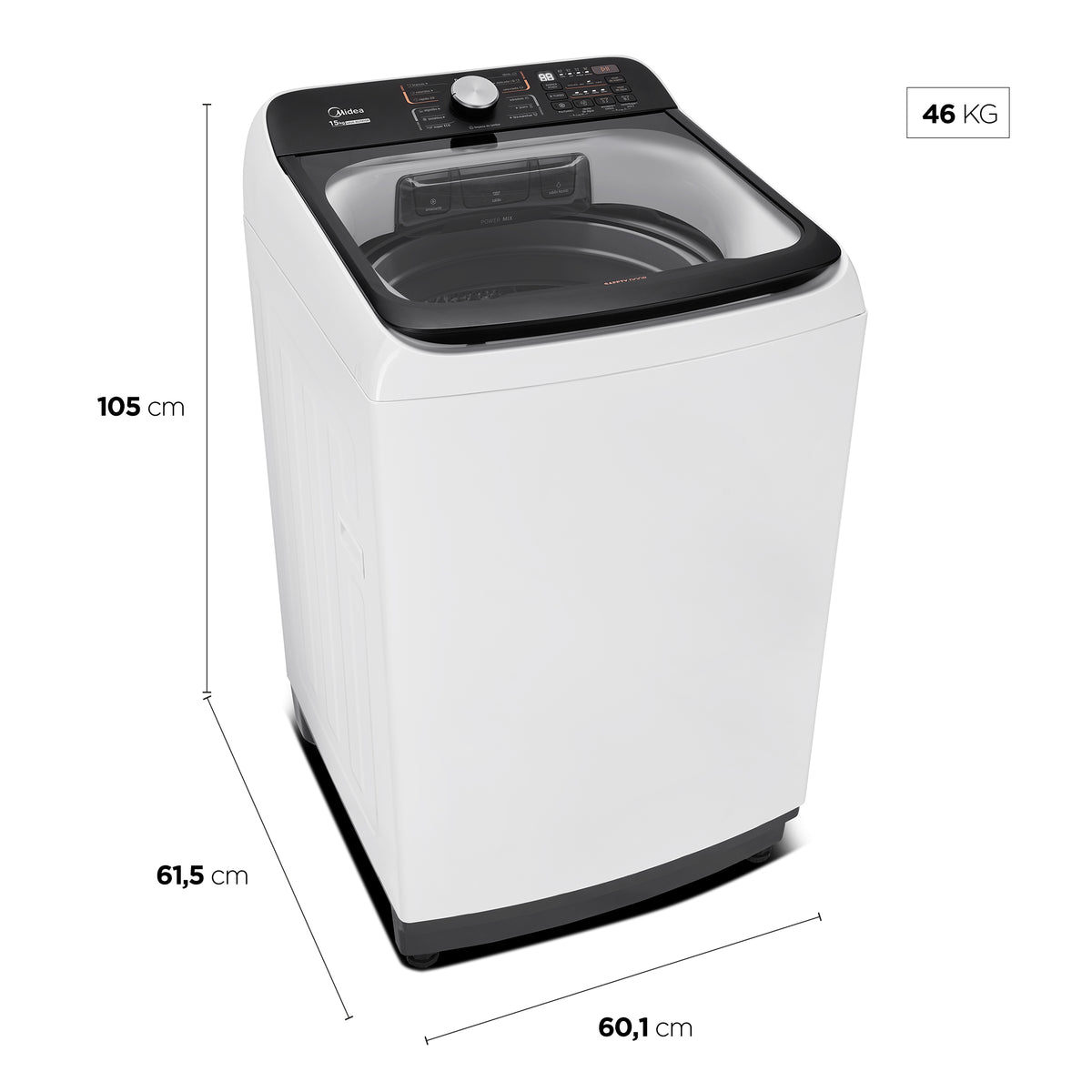 Lavadora de Roupas Midea 15KG Wave Agitador Branco 220V