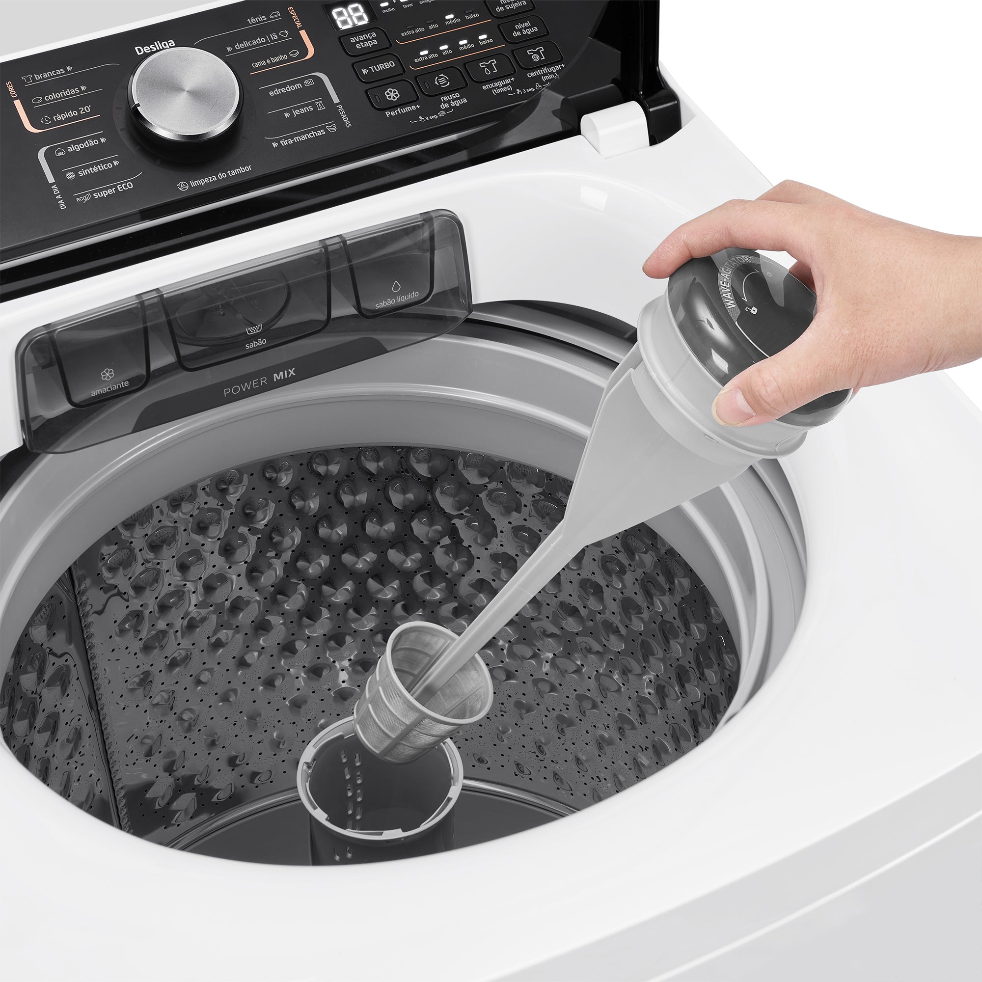 Lavadora de Roupas Midea 15KG Wave Agitador Branco 220V