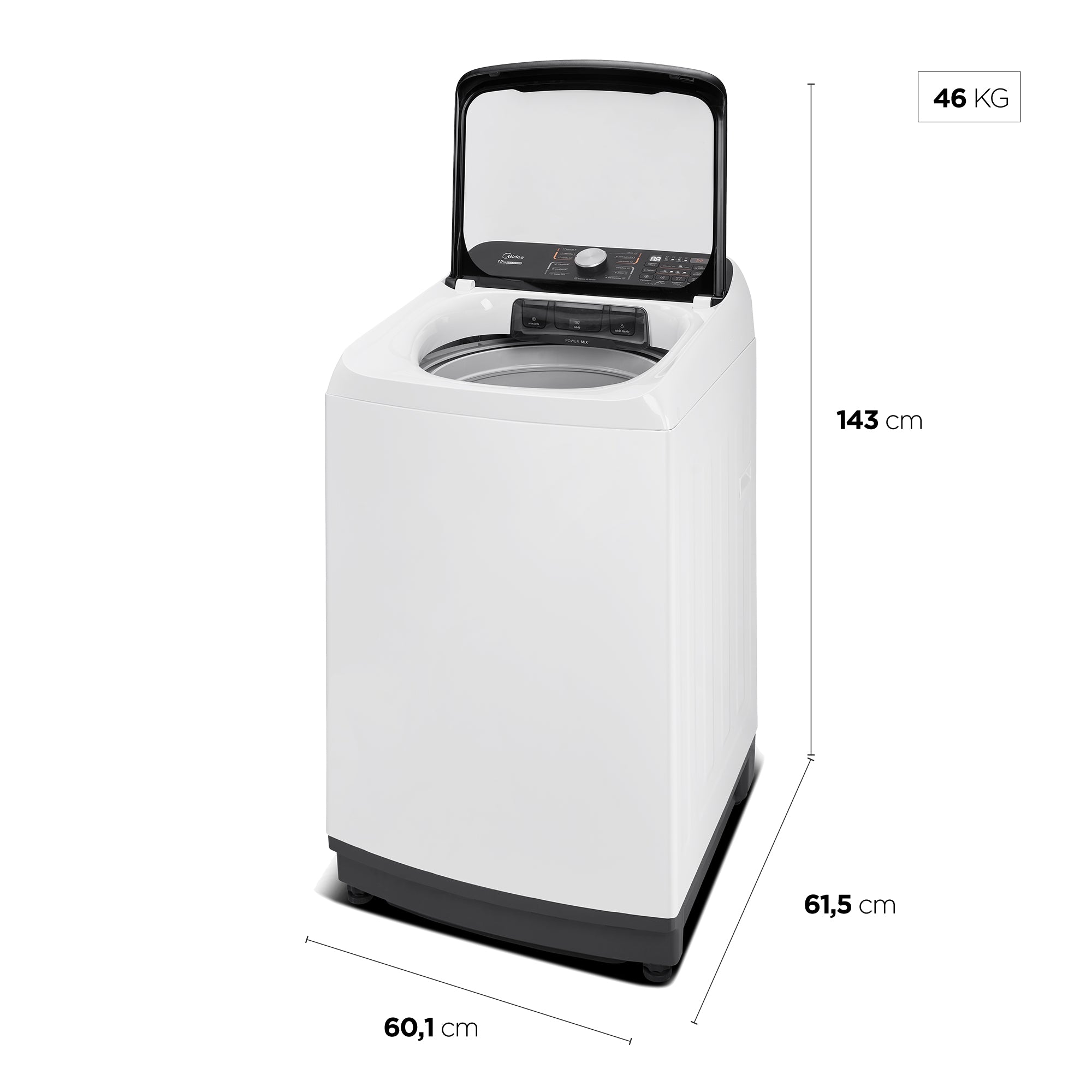 Lavadora de Roupas Midea 15KG Wave Agitador Branco 220V
