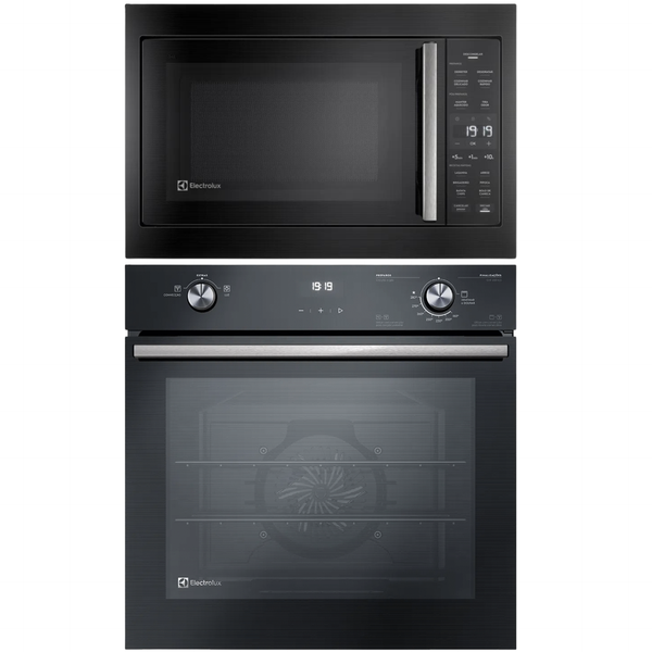 Kit Electrolux de Embutir Forno a Gás 80L Air Fryer/Convecção+Micro-ondas de Embutir 34L Experience 220V