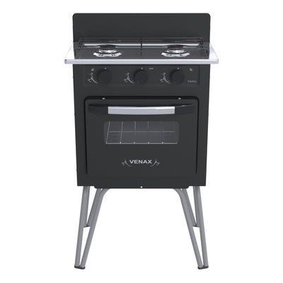 Fogão à Gás Portátil 2 Bocas Gemini Vetro Venax Preto Fosco 220V