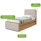 Cama Bibox Loop Lopas Com Cama Auxiliar Amêndoa e Off White