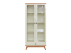 Cristaleira 100% MDF C704 Dalla Costa 2 Portas 1 Gaveta Off White e Freijó