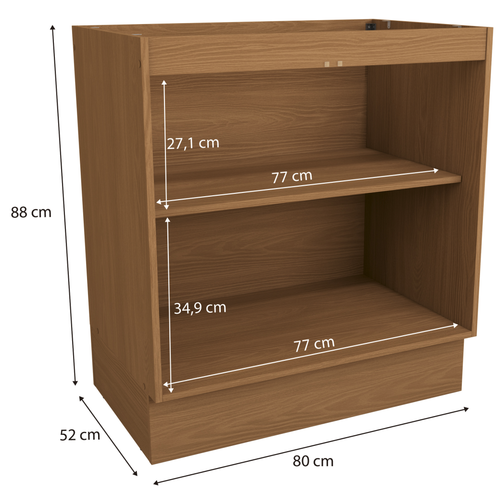 Armário Balcão de Cozinha Vibra Kappesberg 2 Portas 80cm Canela