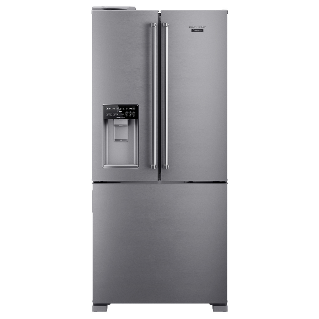 Refrigerador Brastemp 544L BRH86M French Door Gourmand Inverter Água e Gelo na Porta Inox 220V