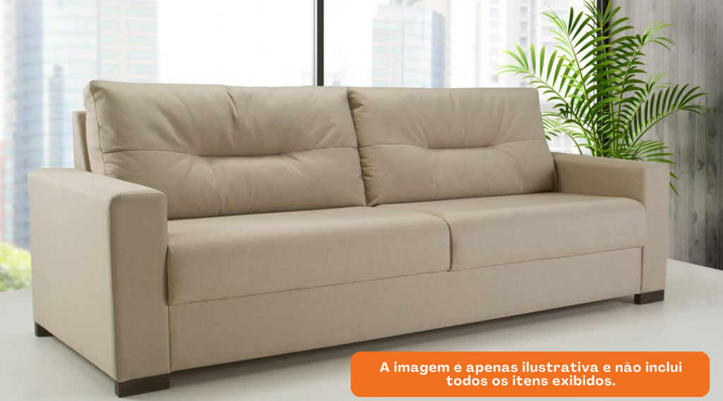 Sofá Living MH4209 183cm Herval 2 assentos Veludo Capuccino