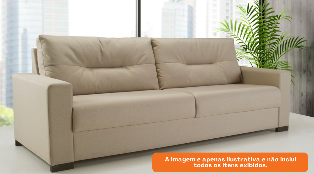 Sofá Living MH4209 183cm Herval 2 assentos Veludo Capuccino