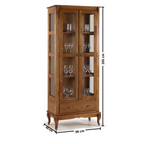 Cristaleira Rústica Linz 90cm 2 Portas e 1 Gaveta Imbuia