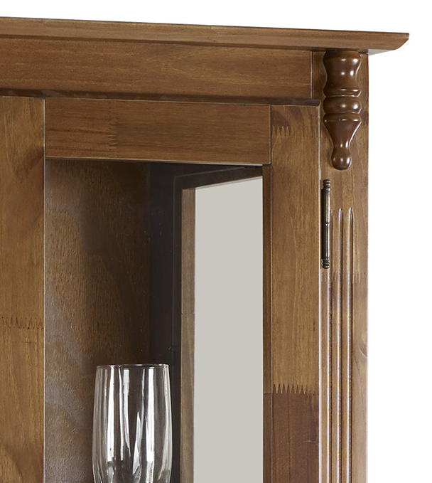 Cristaleira Rústica Linz 90cm 2 Portas e 1 Gaveta Imbuia