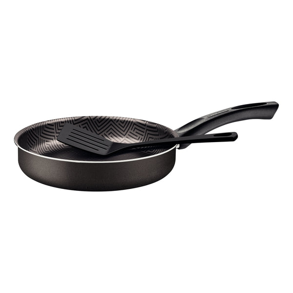 Frigideira Reta Tramontina Paris em Alumínio, Antiaderente Starflon Max com Espátula de Nylon 24 cm 2,0 L Chumbo