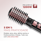 Escova Rotativa Mondial Golden 5 em 1 1200W Black Rose 220V