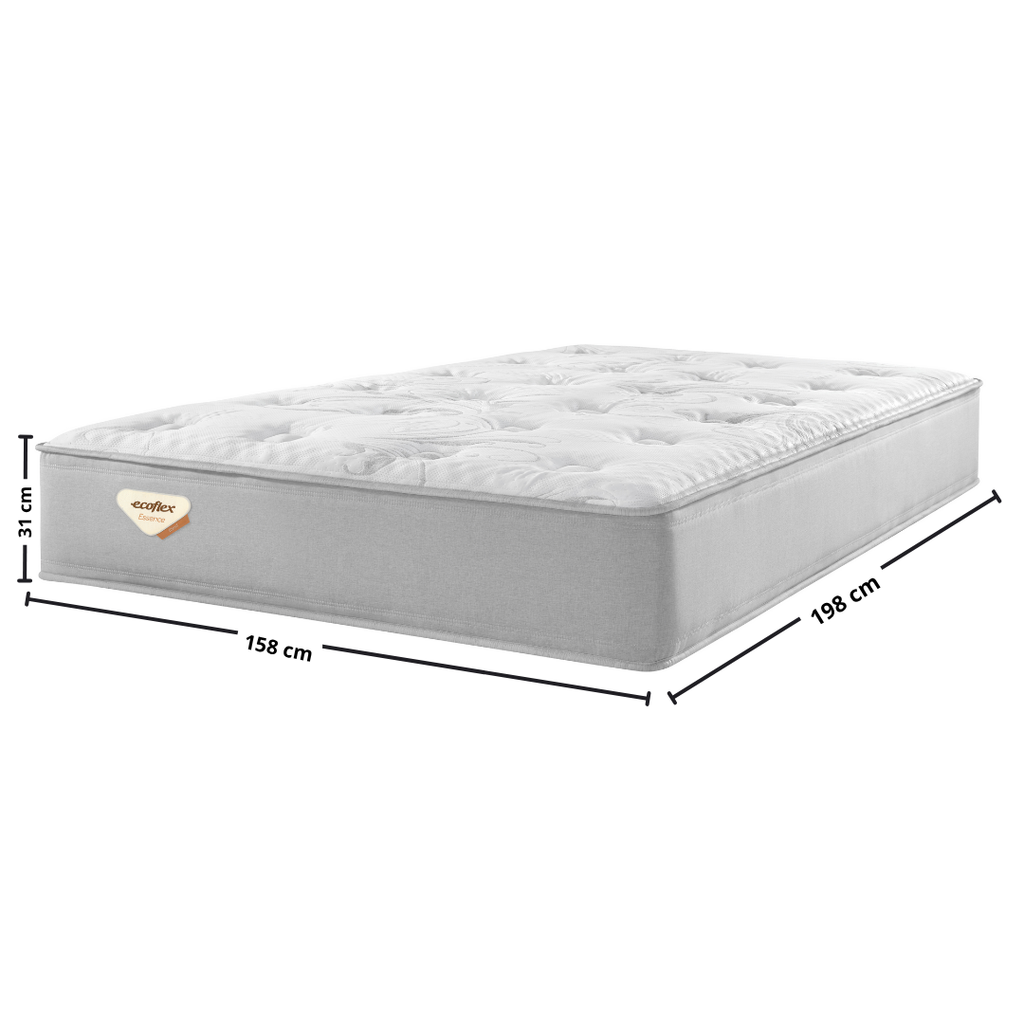 Colchão Blend Queen Ecoflex 158x198x31cm Molas Ensacadas PZ3 Prata