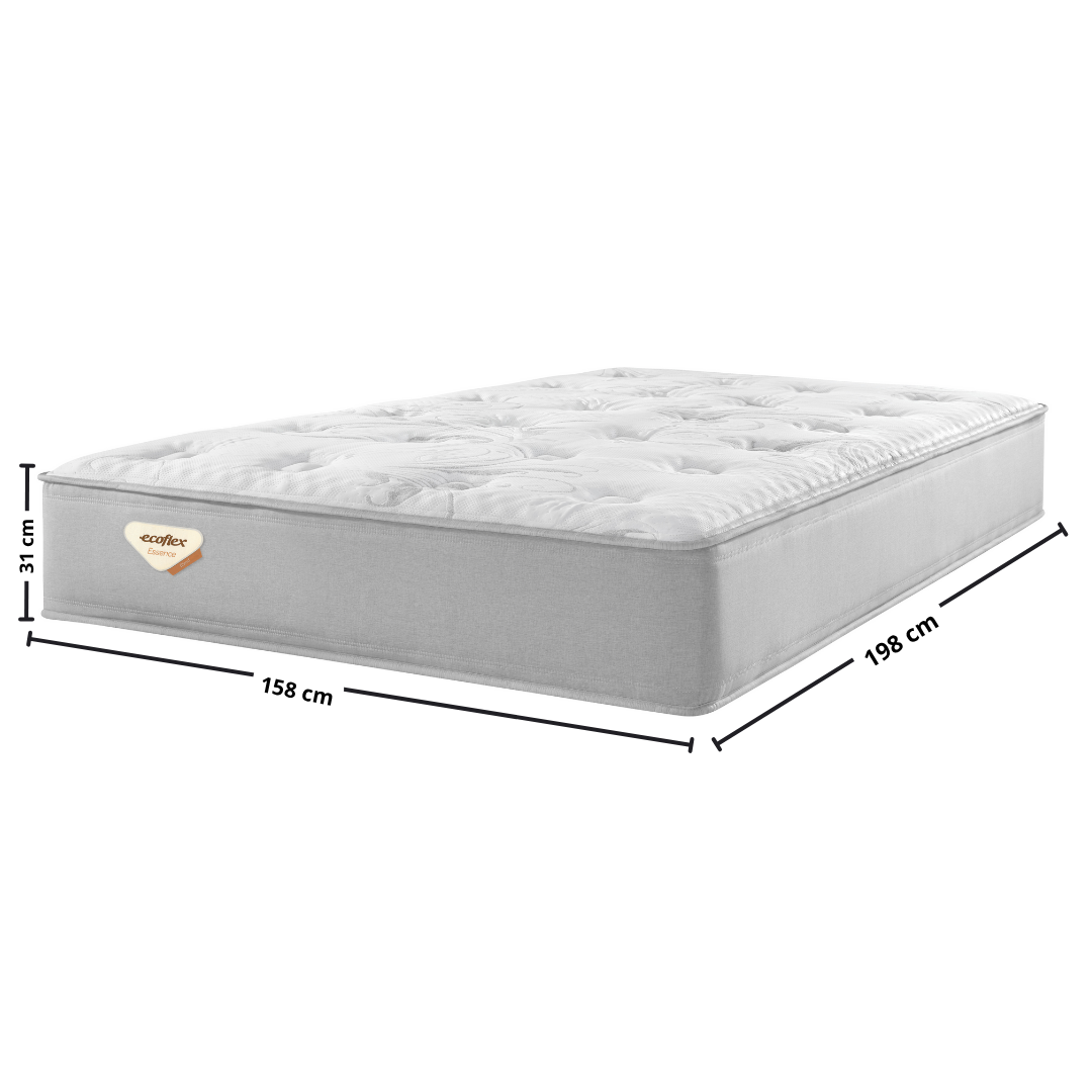 Colchão Blend Queen Ecoflex 158x198x31cm Molas Ensacadas PZ3 Prata