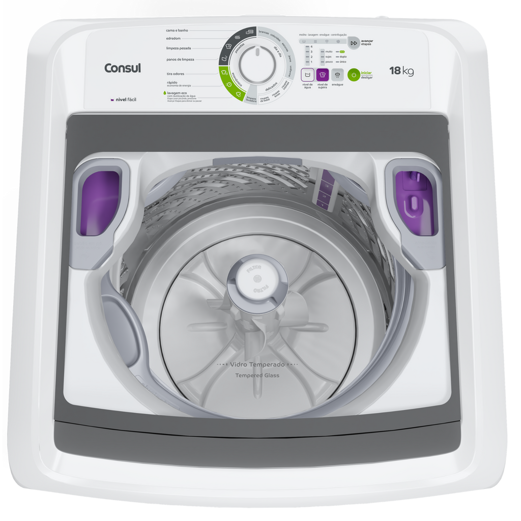 Lavadora de Roupas Consul 18Kg CWK18A Ciclo Edredom Branco 220V