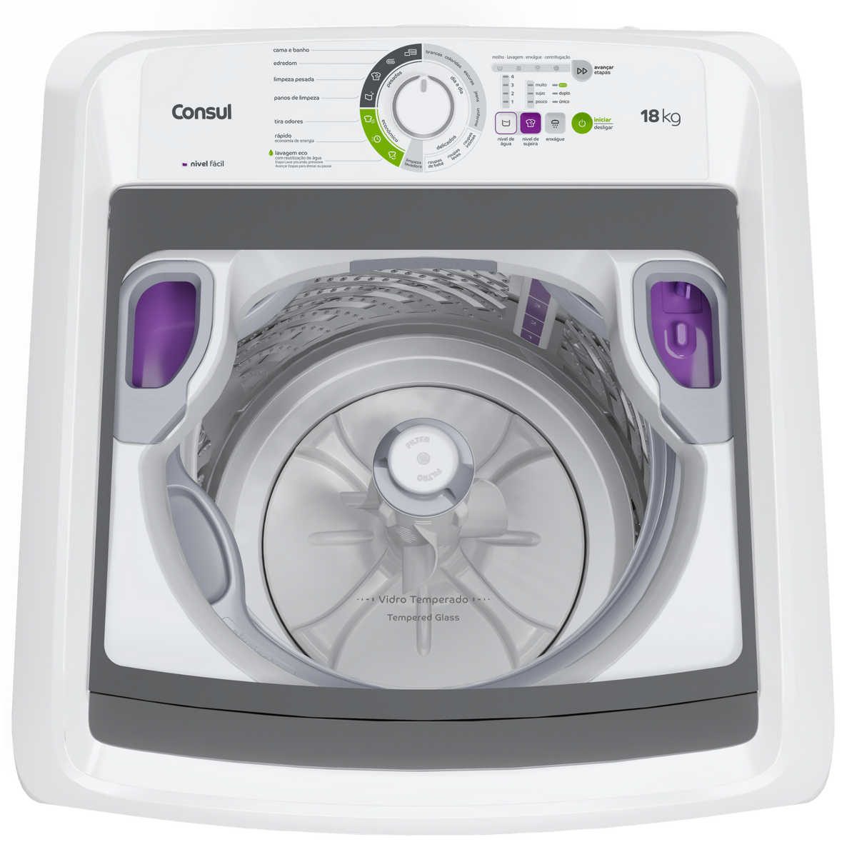 Lavadora de Roupas Consul 18Kg CWK18A Ciclo Edredom Branco 220V