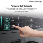 Lavadora e Secadora 14kg LG Torre WashTower AI DD Smart Black Inox 220V