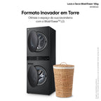 Lavadora e Secadora 14kg LG Torre WashTower AI DD Smart Black Inox 220V