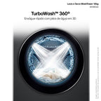 Lavadora e Secadora 14kg LG Torre WashTower AI DD Smart Black Inox 220V