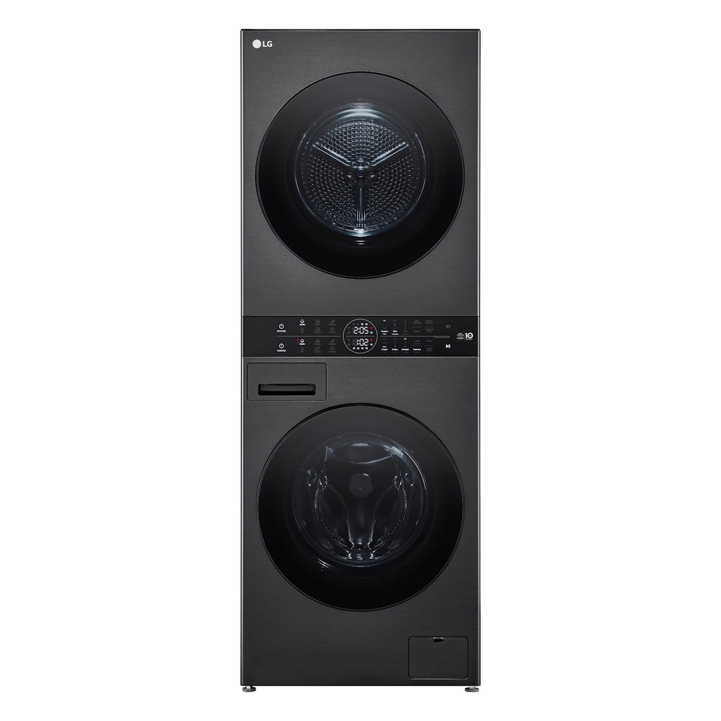 Lavadora e Secadora 14kg LG Torre WashTower AI DD Smart Black Inox 220V