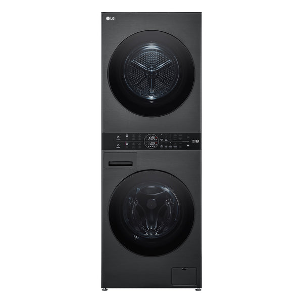 Lavadora e Secadora 14kg LG Torre WashTower AI DD Smart Black Inox 220V