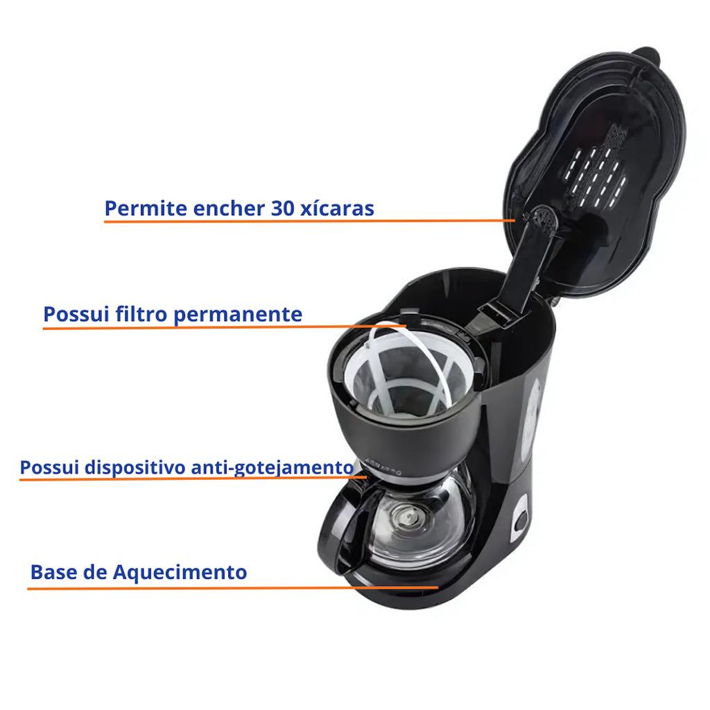Cafeteira Elétrica Agratto CEV-30 Preto 220V