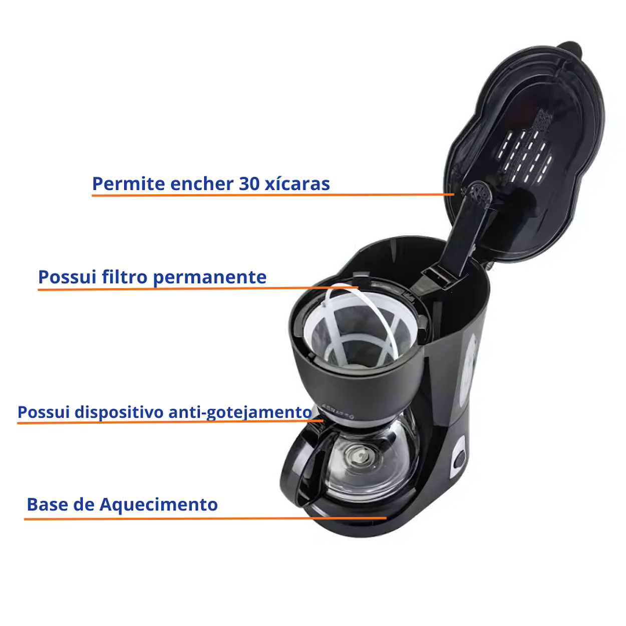 Cafeteira Elétrica Agratto CEV-30 Preto 220V